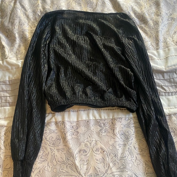 Dark sparkly blue crop top. - Picture 2 of 3